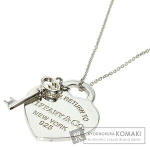 Tiffany Co heart key necklace silver